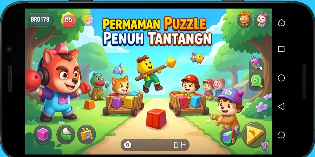 Tampilan gameplay BRO178 yang menarik dan berwarna-warni.