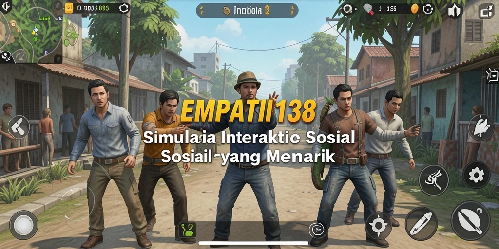 Screenshot game EMPATI138 menampilkan karakter berinteraksi dalam situasi sosial.