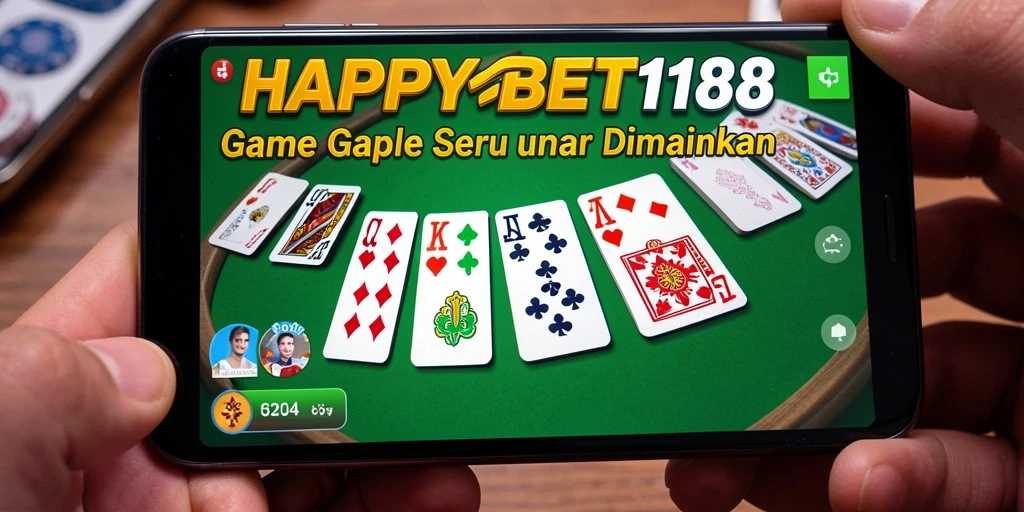 Tampilan gameplay Gaple yang seru dan menarik di HAPPYBET188.