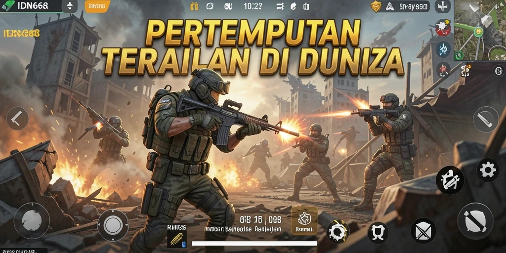 Tangkapan layar IDN668 menunjukkan aksi mendebarkan dalam battle royale.
