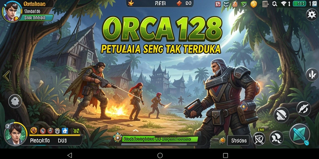 Screenshot gameplay ORCA128 menampilkan petualangan seru di dunia luas.