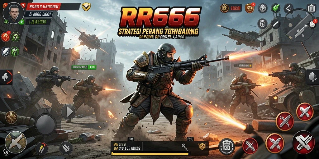 Tampilan gameplay strategis yang mendebarkan dari RR666 dengan pertempuran yang intens.
