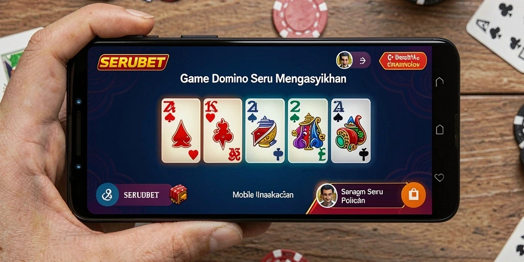 Tangkapan layar gameplay seru di game Domino SERUBET.