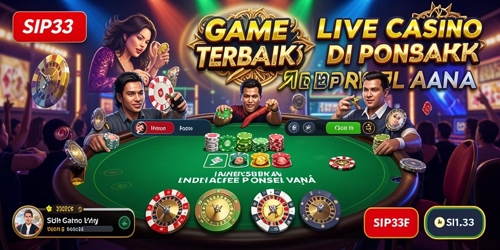 Screenshot SIP33 menampilkan dealer langsung dan gameplay seru di Live Casino.