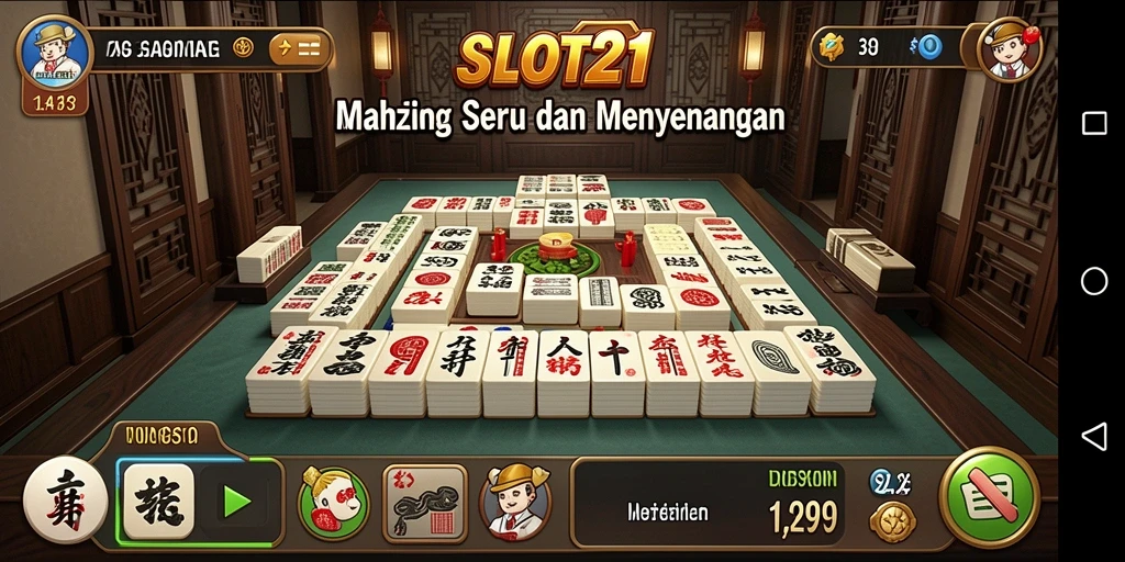 Tampilan gameplay Mahjong yang menarik dan penuh warna.