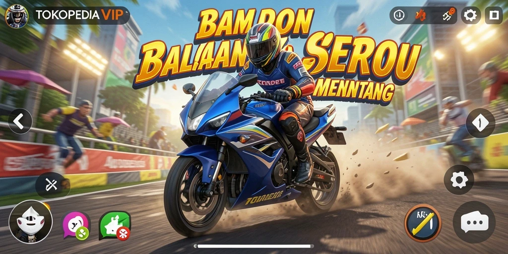 Gameplay seru dalam balapan motor yang mendebarkan.
