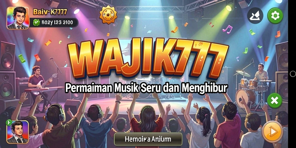 Screenshot WAJIK777 menunjukkan gameplay musik yang seru.