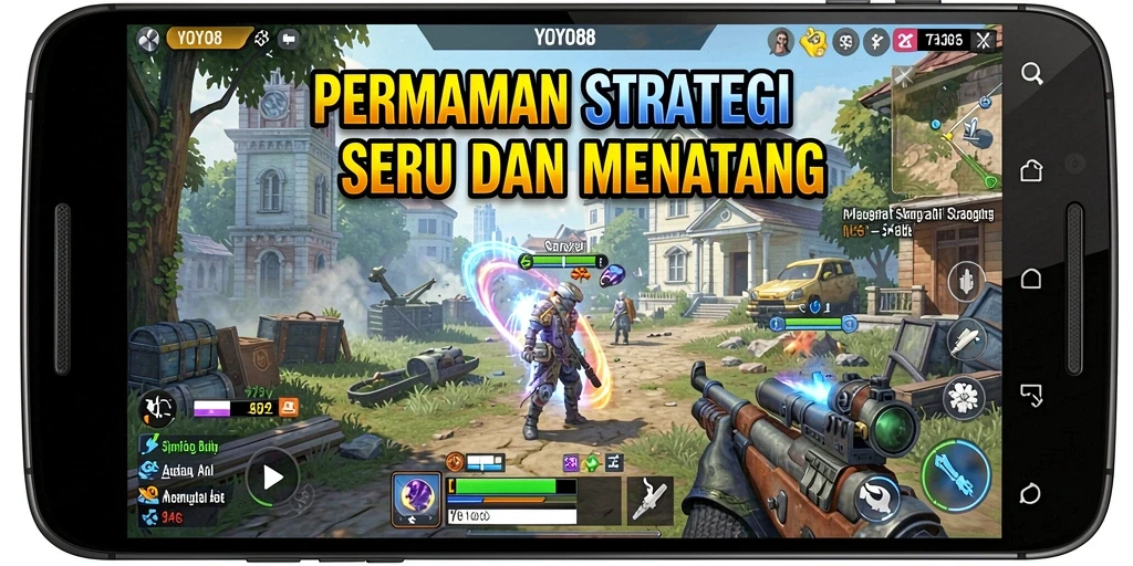 Screenshot gameplay YOYO88 menunjukkan pertarungan taktis yang mendebarkan.